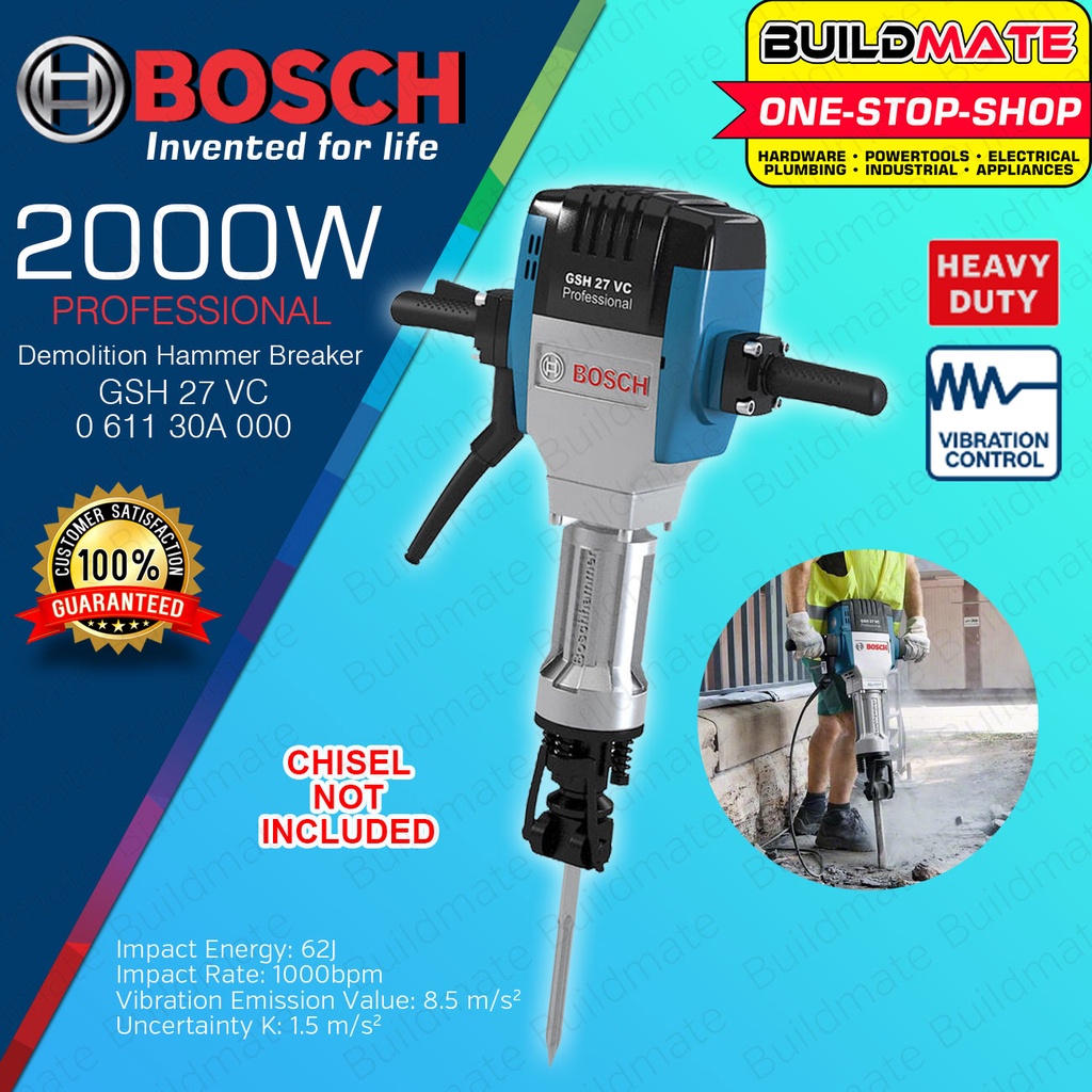 Bosch 2000W Demolition Breaker Rotary Hammer In Carton GSH 27 VC