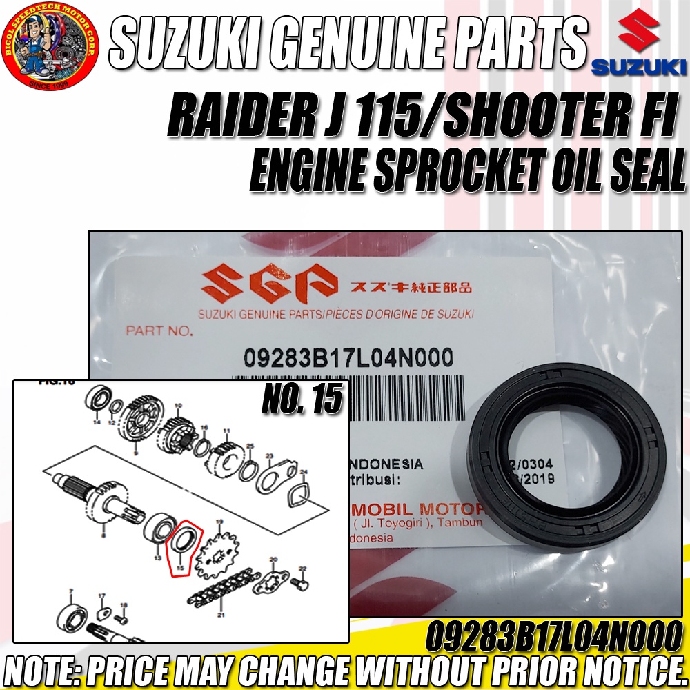 RAIDER J 115/SHOOTER FI ENGINE SPROCKET OIL SEAL (SGP) (GENUINE 09283