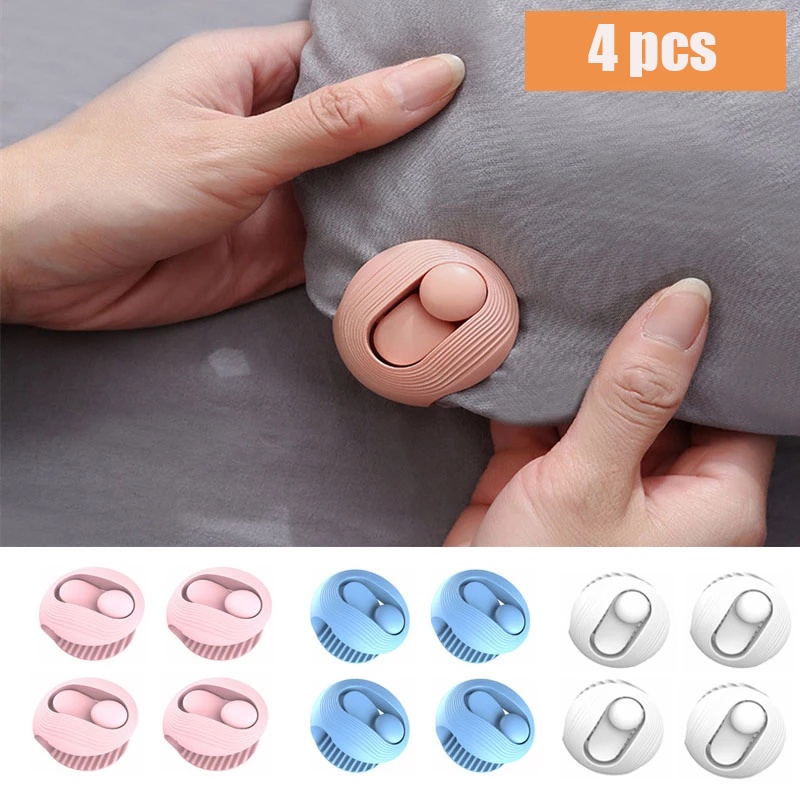 4Pcs Adjustable Non Slip Bed Sheet Clips / Shells Shape Sheet Stays