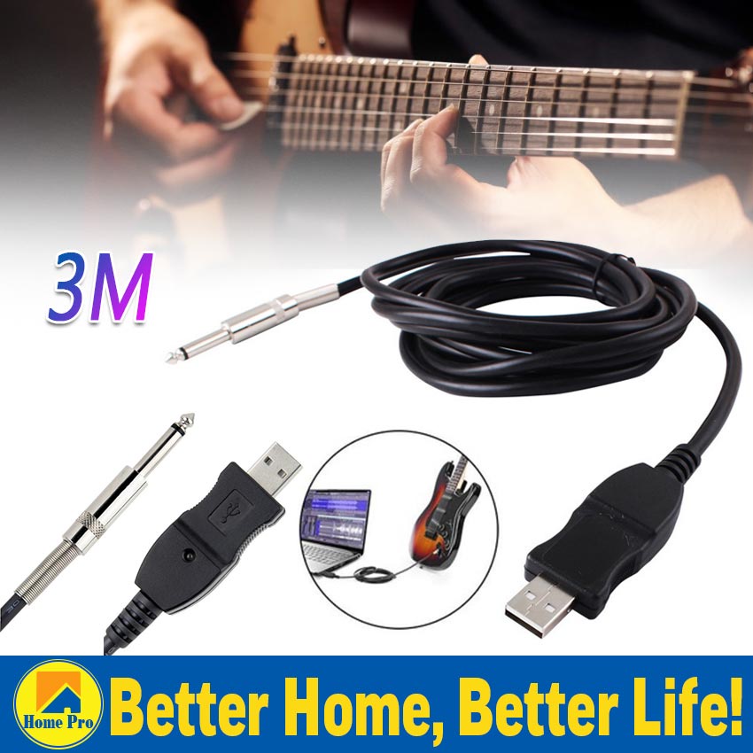 3M Guitar Jack To USB Guitar Link Cable Guitar Audio Cable Bass Cable