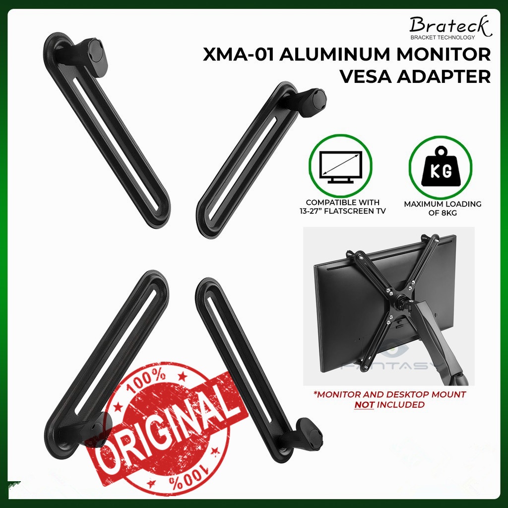 ORIGINAL Brateck XMA01 Aluminum Monitor VESA Adapter Mount Kit for 13