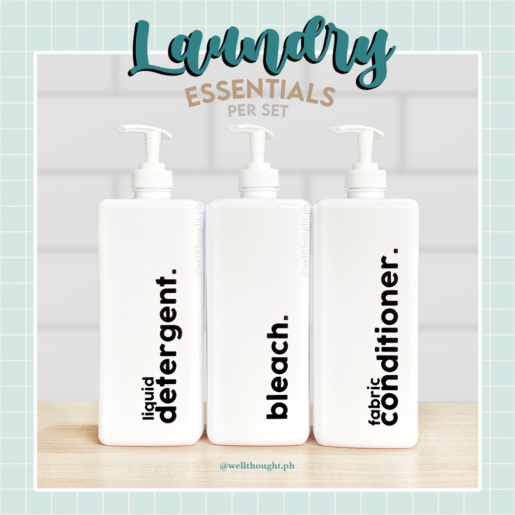 NEW 3PC Set 1Liter Plastic Laundry Detergent Bottle/Canister/Container