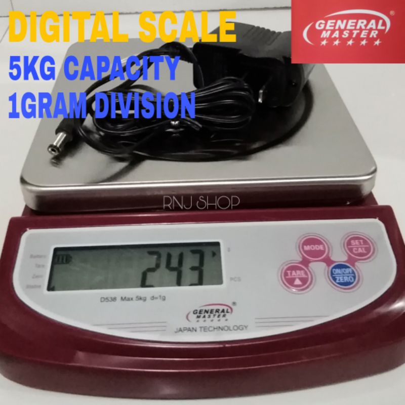 5KG /1KG Digital Weighing Scale GRAM SCALE GENERAL MASTER Shopee Philippines