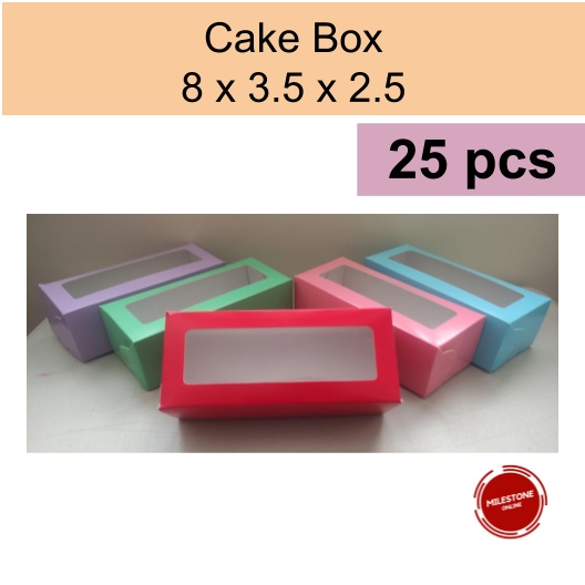 25pcs. 8x3.5x2.5 Loaf Cake Box WITH WINDOW (High Quality) Shopee
