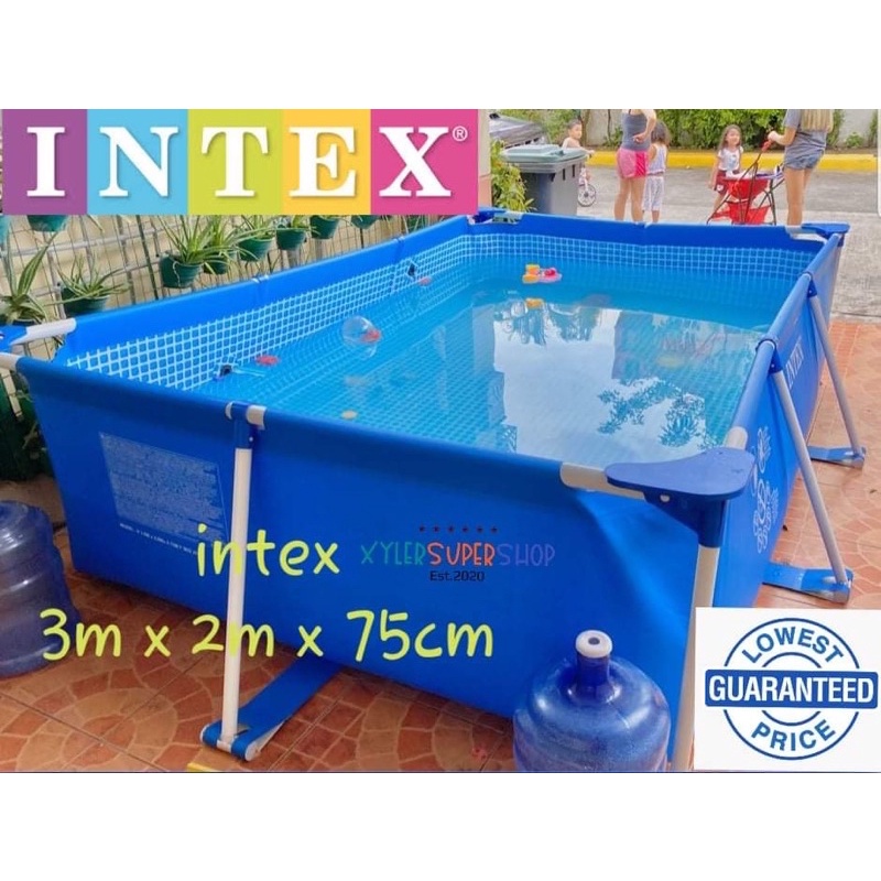 INTEX 3M STEEL FRAME POOL with FREEBIES! | Shopee Philippines