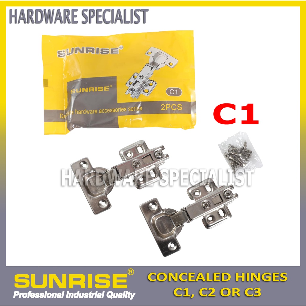 Sunrise Concealed Hinges C1, C2 OR C3 Original Authentic Shopee