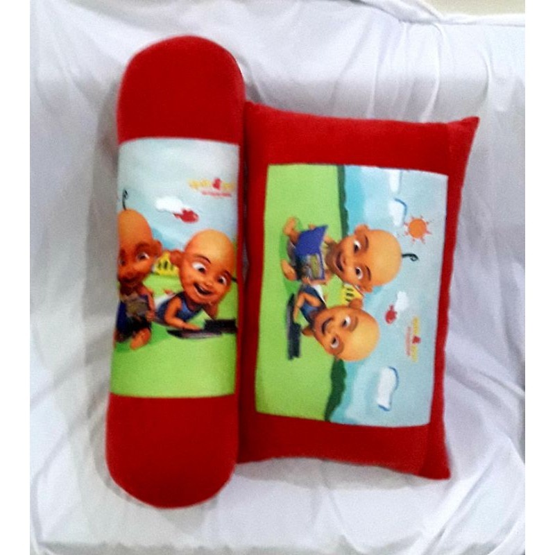 Pillow+bolster (Pair) Character, upin ipin, Bolster Pillow Cute Pillow