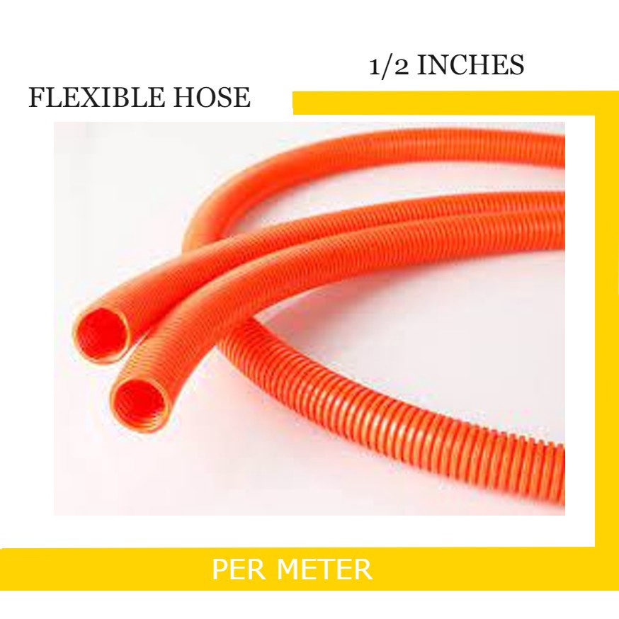 FLEXIBLE HOSE ELECTRICAL ORANGE CONDUIT 1/2" 3/4" PER METER Shopee