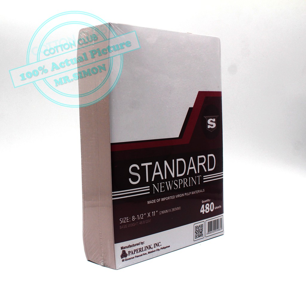 Standard Newsprint (480 Sheets) Shopee Philippines