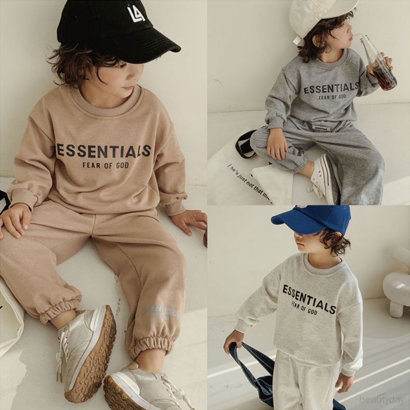 Children's Fleece Sweater + Trousers Suit Autumn Winter Baby Pullover