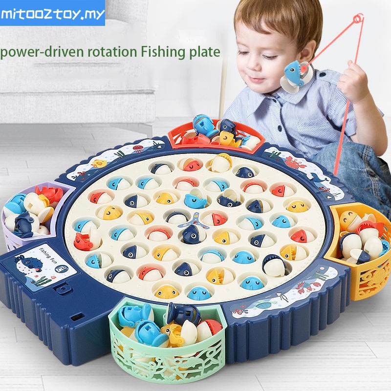 Kids electric fishing toys water cycle baby bath toys child fish game