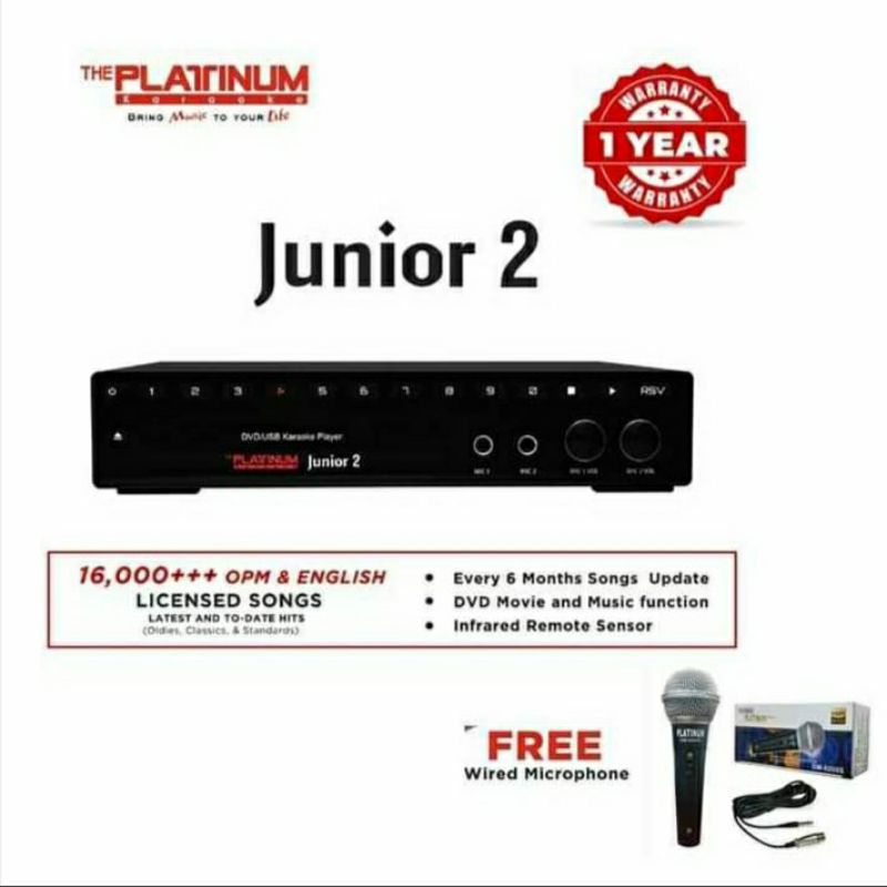 platinum karaoke player jr 2 ks10 original platinum DVD player volume