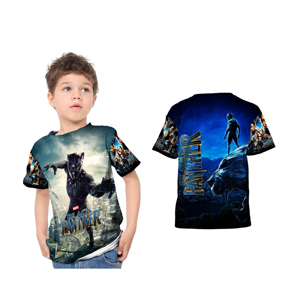 Black Panther Printing Character Children's Jersey TShirt Shopee
