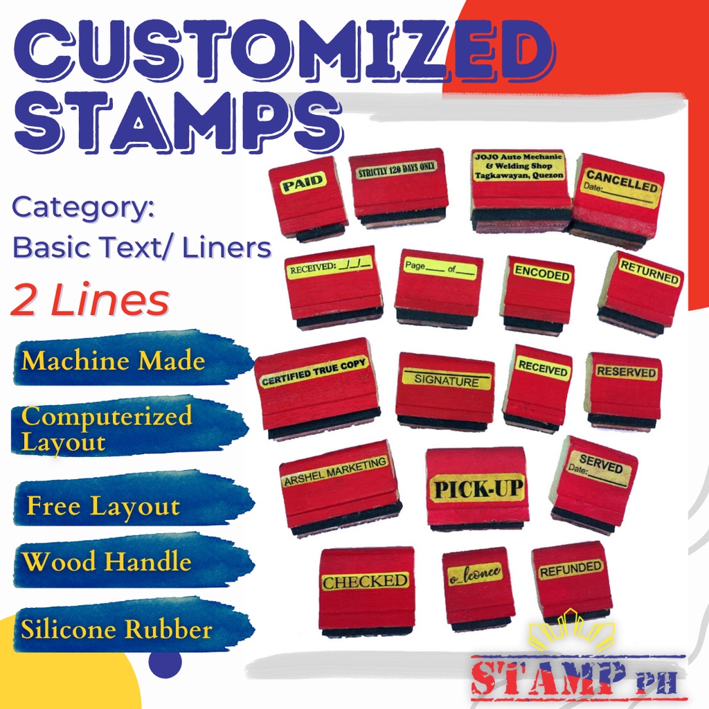 Stamp Customized Rubber Stamp or Personalized Stamps in Wood handle For