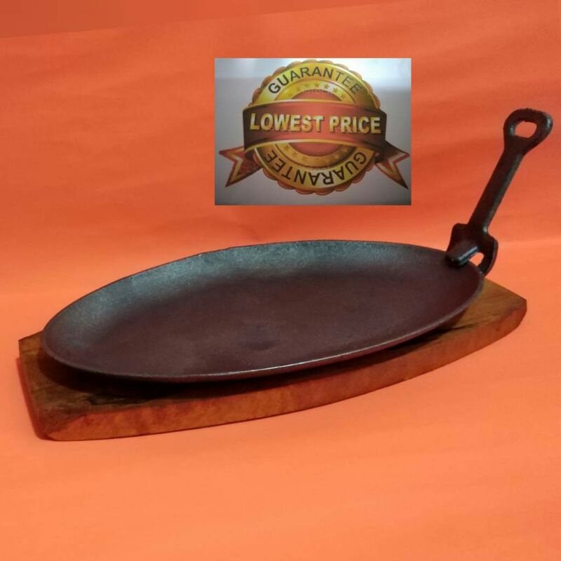 OVAL SIZZLING PLATE, wITH HANDLE AND WOOD Shopee Philippines