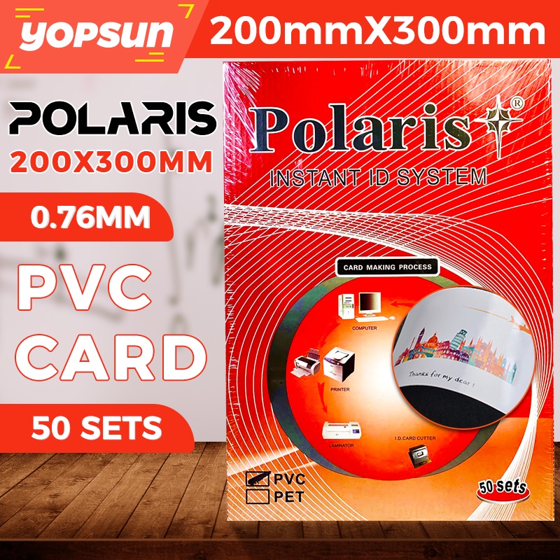 Polaris Printable Inkjet PVC ID Sheet 200x300mm A4 Size 760mm 50Sheets