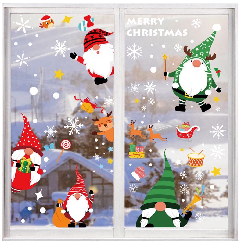 JTS CHRISTMAS WINDOW GLASS ELECTROSTATIC STICKER 19.5cm x 29.3cm 1pc