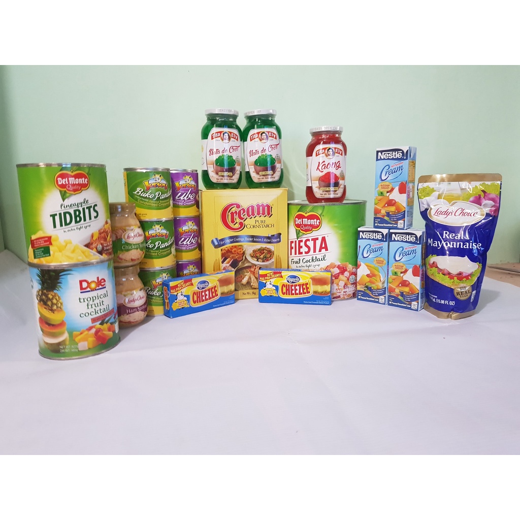 Grocery Package Set Fruit Salad, Cornstarch, Spread and Creamer Set