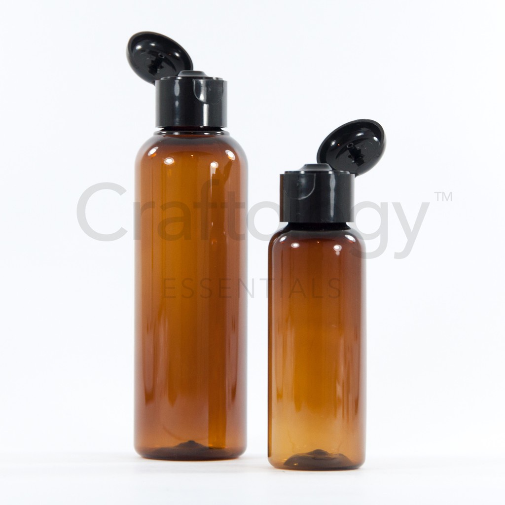 Plastic Flip Top Bottle (Amber, Black Cap) Shopee Philippines