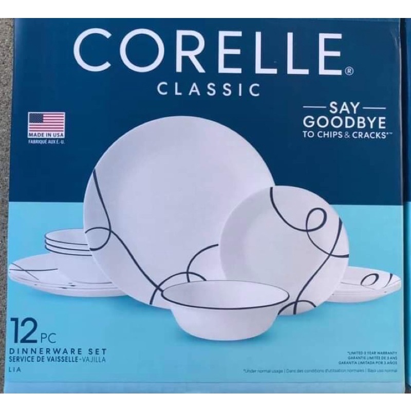 Corelle 12pcs Dinner Set. Authentic and All New! made from USA Shopee