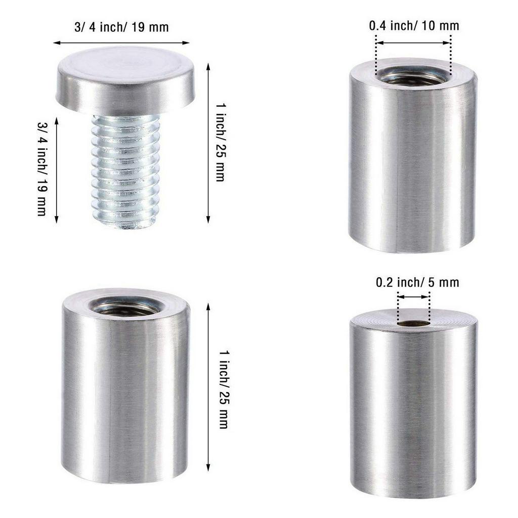 24Pcs 3/4 x 1 Inch Sign Holders Standoff Screws Wall Standoff Holders