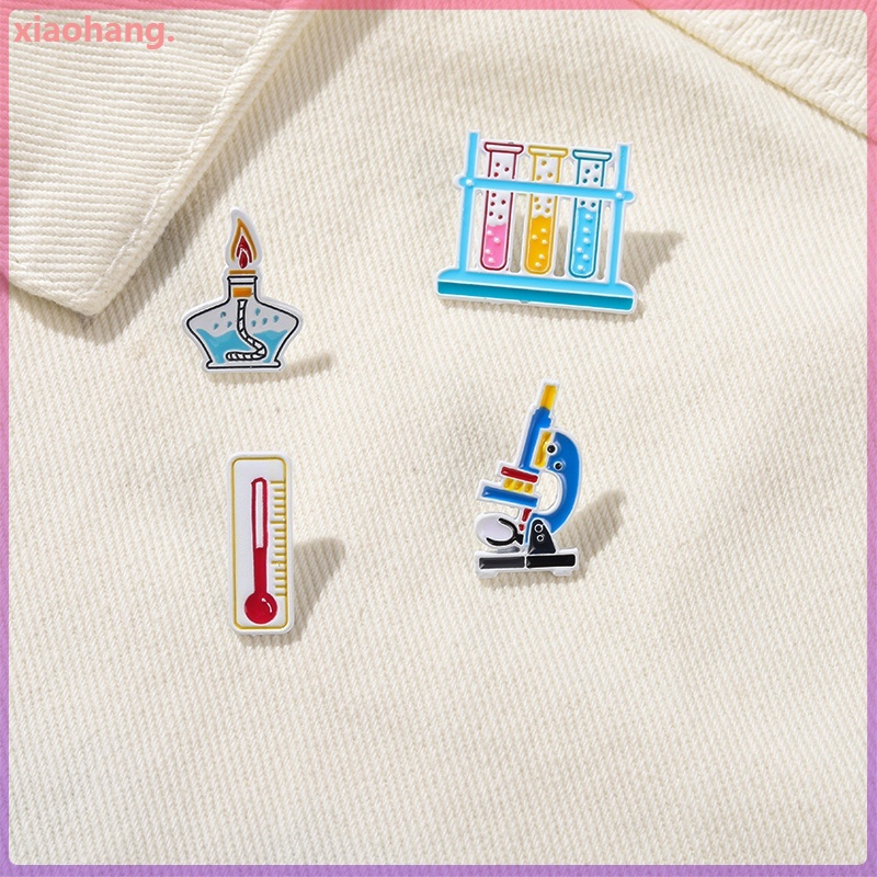 Chemical Laboratory Equipment Alcohol Lamp Enamel Lapel Pins Test Tube