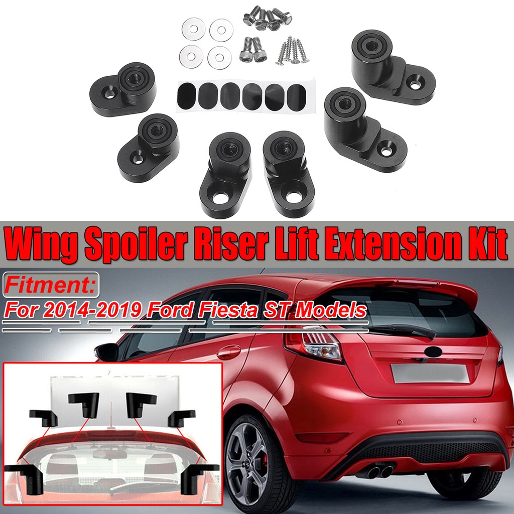 New Arrivals*Black/Silver Car Rear Trunk Spoiler Wing Riser Extension