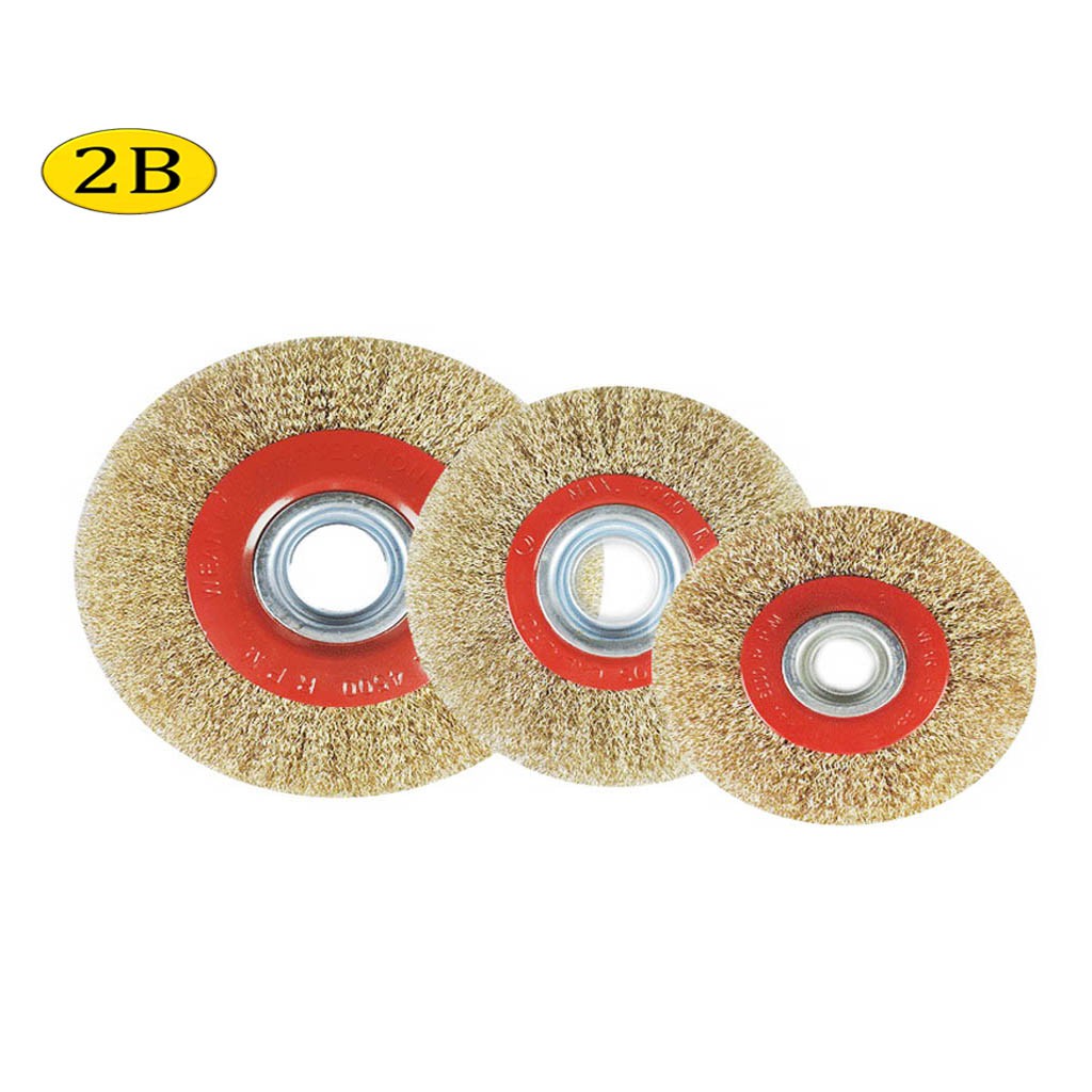 2B Wire Circular Brush Wheel 4”/6”/8” Quality Round Brass Plated Steel