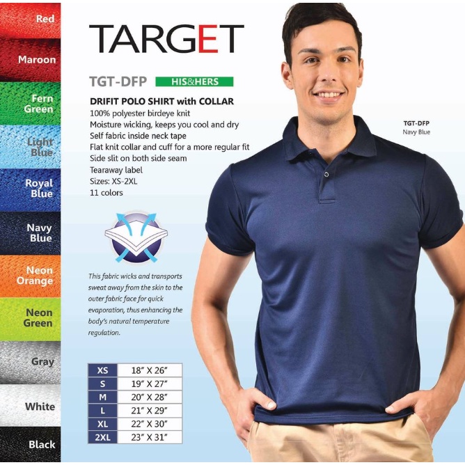 TARGET DRIFIT W/ COLLAR POLOSHIRT UNISEX Shopee Philippines