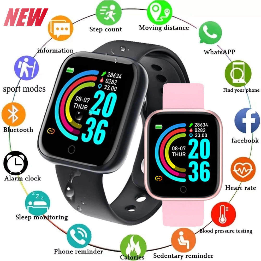 Y68 Sports Heart Rate Watch with Bluetooth USB Smart Watch Shopee