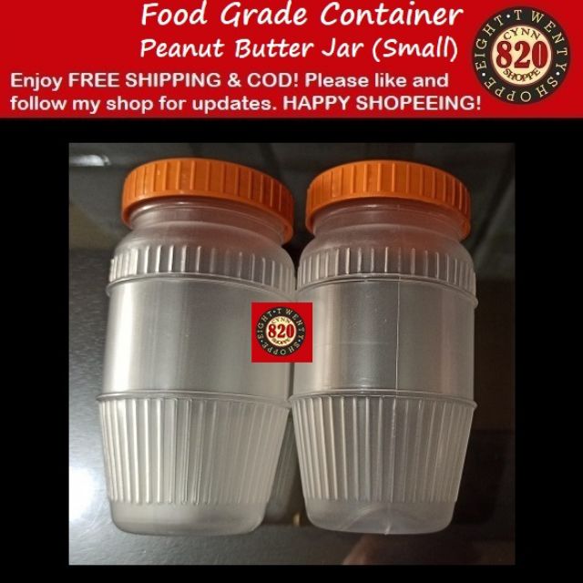 Food Grade Plastic Container (Peanut Butter Jars Small) Shopee