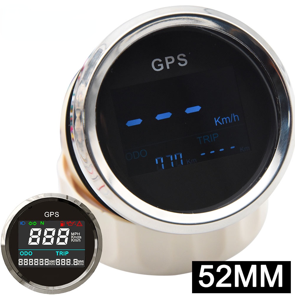 H Digital Mini 52mm GPS Speedometer Speed Gauge + GPS Antenna Speed
