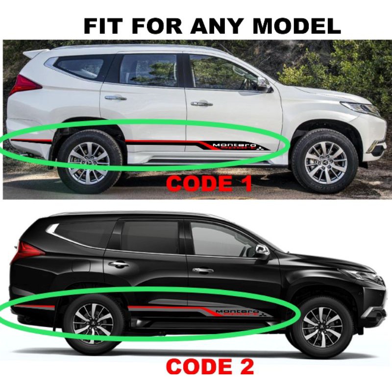 Mitsubishi Montero Sport Gen 3 Body Decals Car Sticker 2pcs Shopee