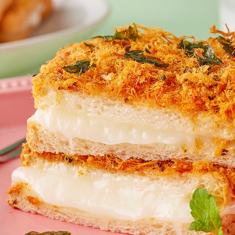 Seaweed and Dried Meat Floss Toast Bread Full Box Breakfast Food