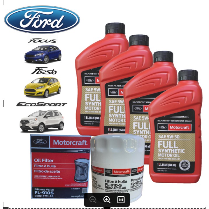 Motorcraft Fully Synthetic 5W-30 Oil Change Bundle for Ford Focus 1.8L