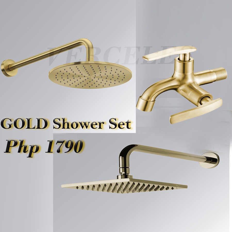 Gold Shower set Stainless / Shower Head / Rain Shower Head / Telephone