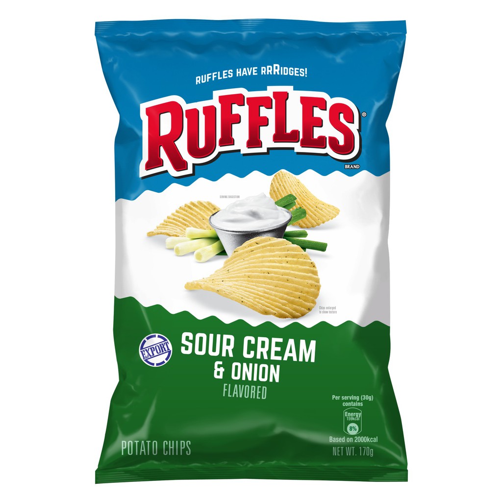 Ruffles Sour Cream & Onion Potato Chips 170g Shopee Philippines