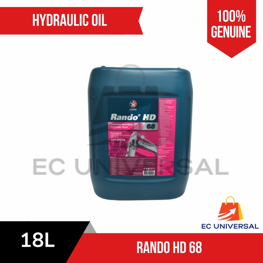 Caltex Hydraulic Oil 68 Rando HD 68 Hydraulic Oil 10 (18L) Liters Pail