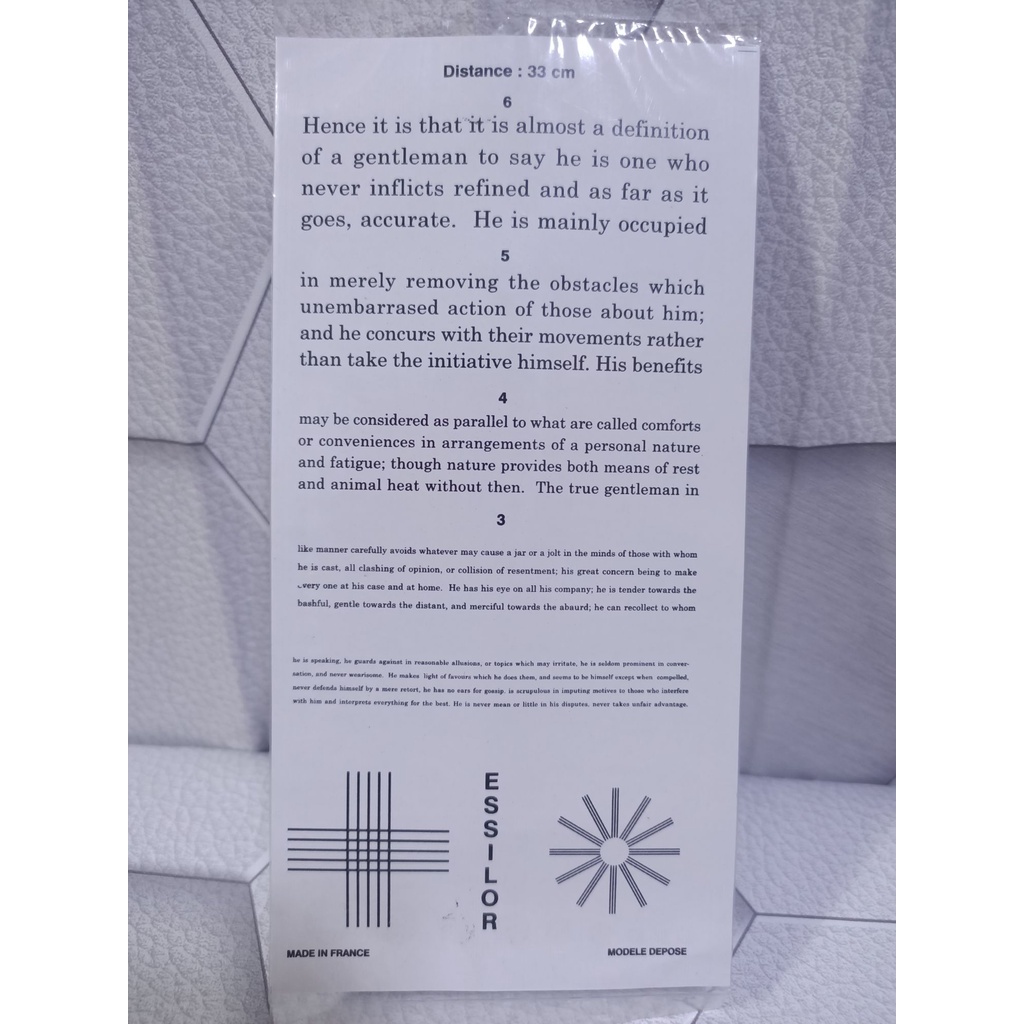 Pocket Near Vision Chart / Jeager's Chart Shopee Philippines