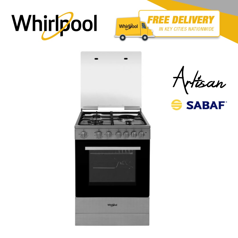Whirlpool 60 cm 3 Gas Burners +1 Electric Hot Plate Cooking Range AEG631 IX/M (Stainless Steel