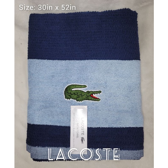 Original Lacoste Navy Blue Bath Towel Shopee Philippines