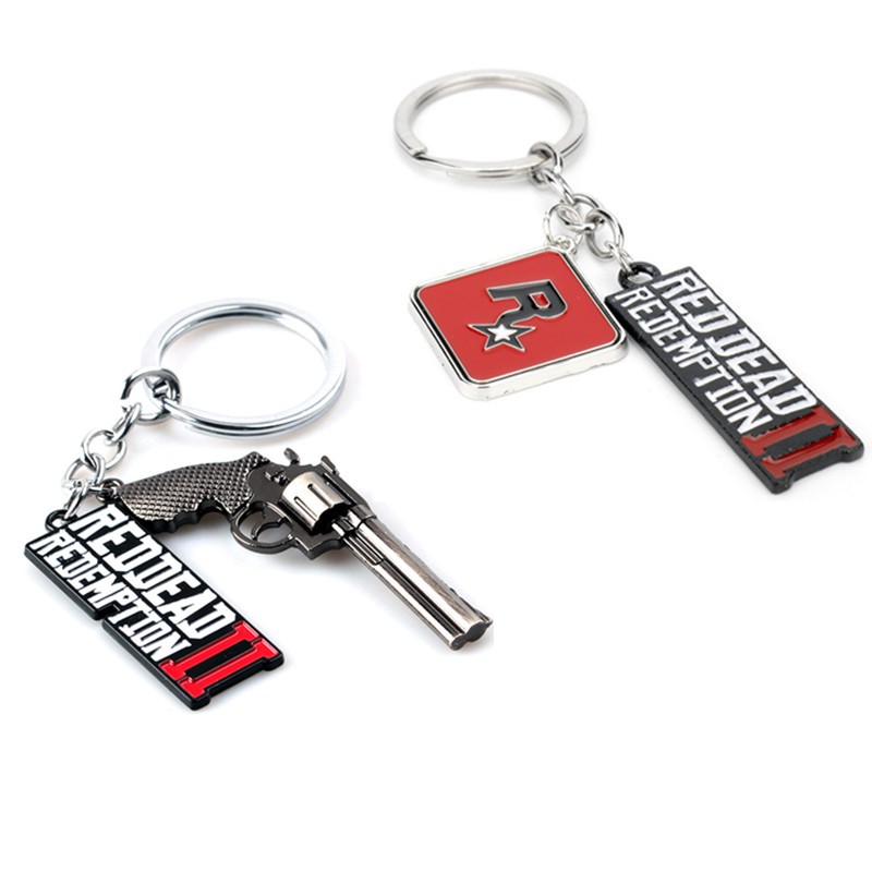 Hot New Game Red Dead Redemption 2 Keychain Alloy Keyring Bag Pendant