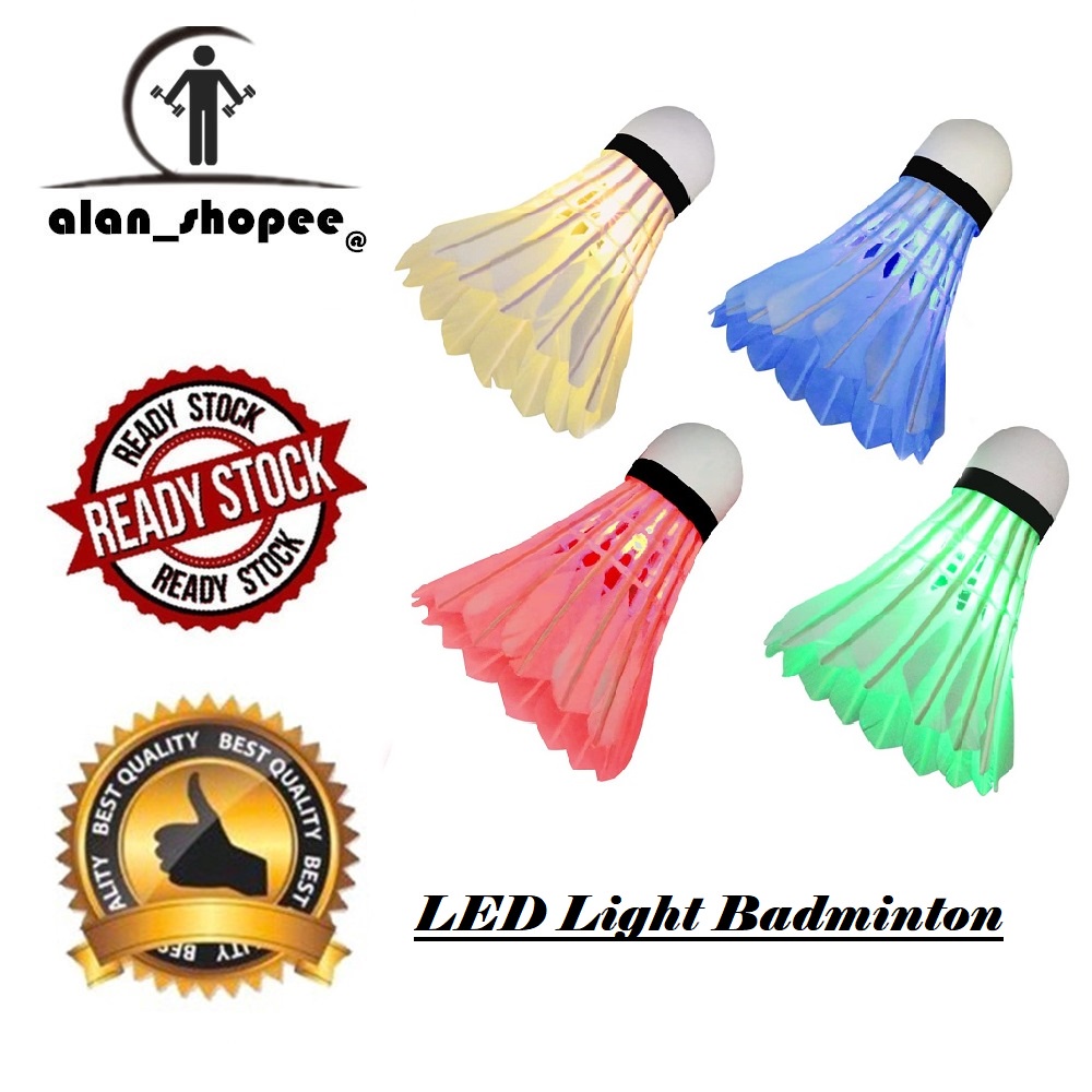 4 PCS LED Shuttlecock Badminton, Colorful Shuttlecock Dark Night Goose