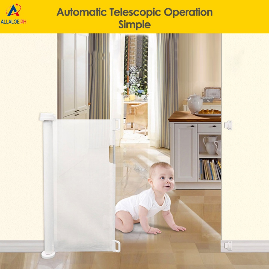 ALLALOE Retractable baby mesh safety gate, baby retractable safety gate