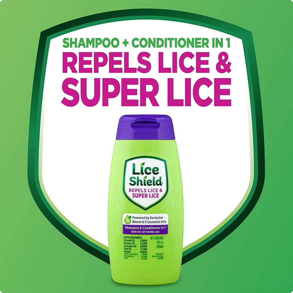 Lice Shield Repels Lice & Super Lice Shampoo and Conditioner in 1