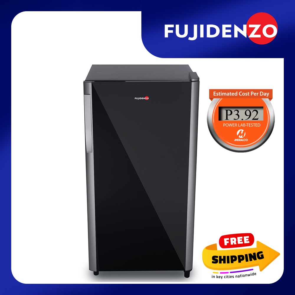 Fujidenzo 5.8 cu. ft. Single Door Refrigerator RSD60P GDBT (Black Glass