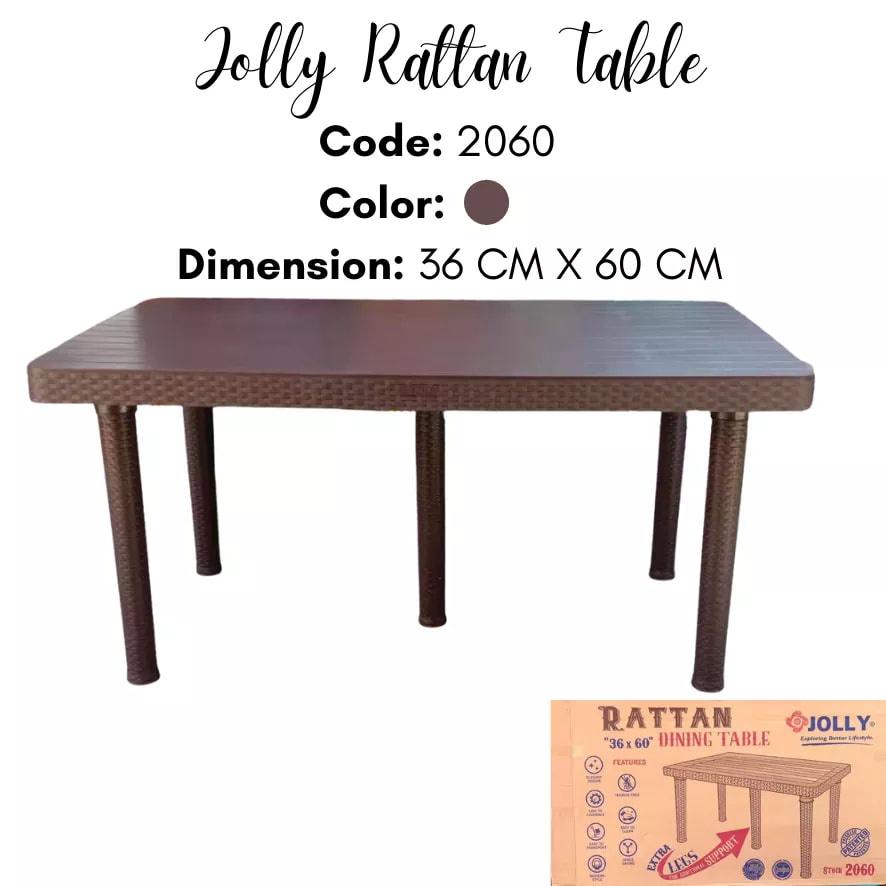 (COD) Jolly Rattan Table 8 Seaters 36x60=100 ORIGINAL Shopee Philippines
