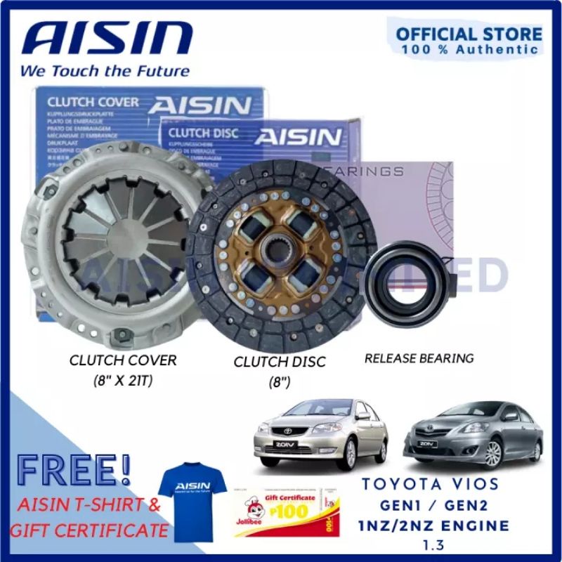 AISIN Clutch Kit (Clutch Disc, Clutch Cover, Release Bearing) for