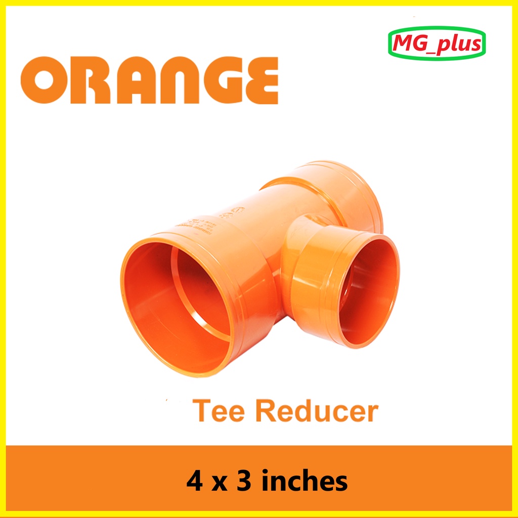 PVC Sanitary Orange Pipe Fittings Tee Reducer 3x2 4x2 4x3 For Plumbing