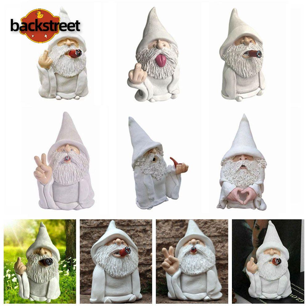 BACKSTREET Crafts Old Man Statue Lawn White Beard Wizard Statue Yard